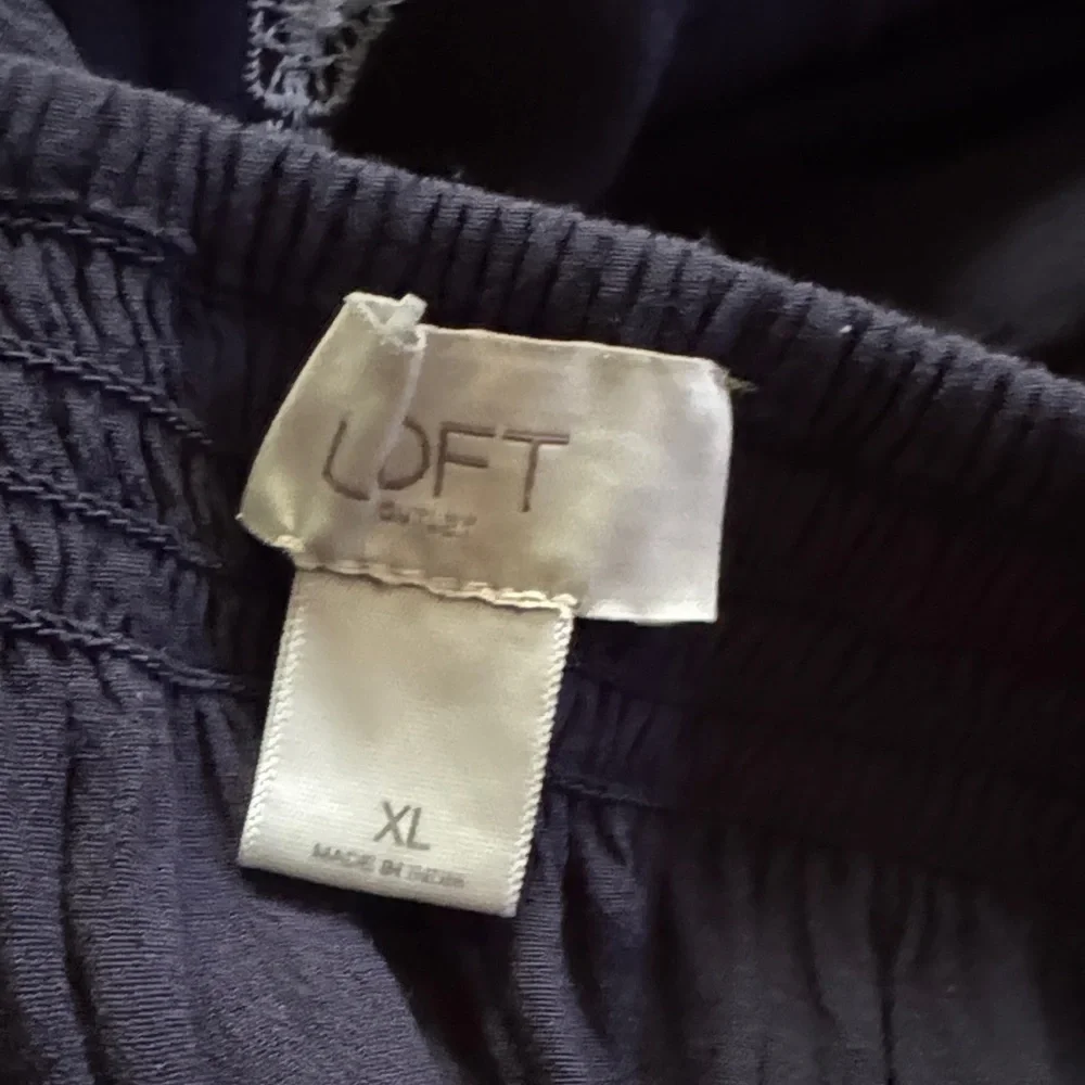 LOFT Dark Blue dress with White Embroidery - Picture 8 of 8